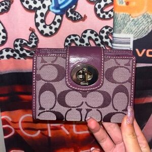 Sold- RARE* Y2k Monogram Canvas Purple Coach Signature Trifold Wallet